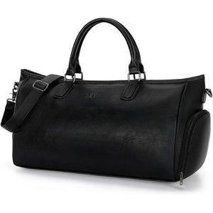 Leather Duffle Bag Travel Duffle Weekender Bag with Shoe Compartment Uni…